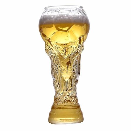 Jalkapallokuvioinen oluttuoppi 450 ml läpinäkyvä lasi jalkapallokuppi