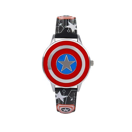 Veile Studios Kreativ Captain America Sköld Klocka Flip Quartz Pojke Barn 3 Barnklockor GS