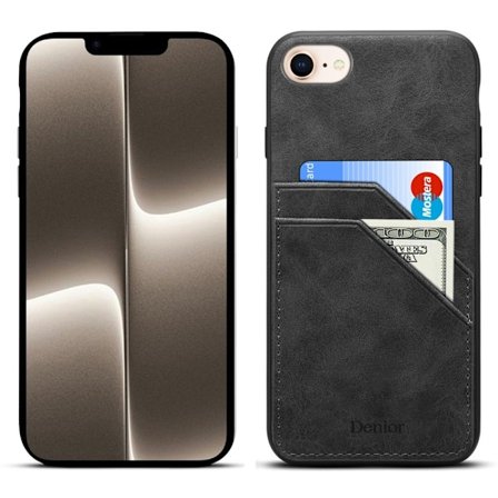 SKALO iPhone 16e PU-læder cover med dobbelt kortspor Cover - Sort