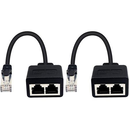 RJ45 Netværksdeler Kabel, RJ45 1 Han til 2 Hun for Ethernet Cat 5/CAT 6 LAN Ethernet Kabel Forlænger Surf Online (Brug Samtidig(1-Par)
