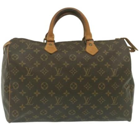 Louis Vuitton Vintage, Pre-owned Speedy 35 Monogram Handbag Bruin, Dames, Maat:ONE Size
