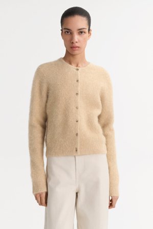 Soft Goat - Alpaca cardigan - Women cashmere sweater - M - Light Camel