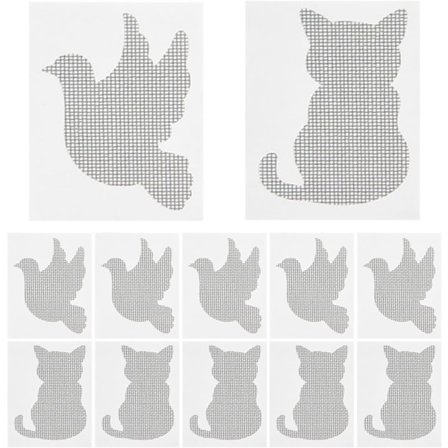 20 stk. selvklæbende reparationssæt til myggenet, transparent, to former (kat, due) til reparation af myggenet og insektnet