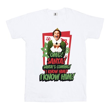 Elf Herr OMG Santa T-shirt L Vit