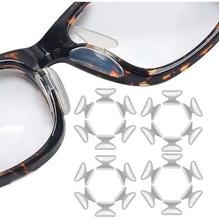Brille Næsepuder Selvklæbende Silikone Bløde Anti-Slip Næsepuder Til Plastikstel 12 Par Klare 1.8mm