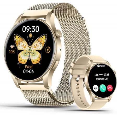 Smartwatch för kvinnor med telefonfunktion, sömnövervakning och aktivitetsmätare