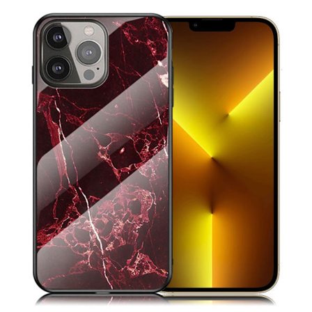 Fantasy Marmor iPhone 13 Pro Max skal - Blodröd Marmor