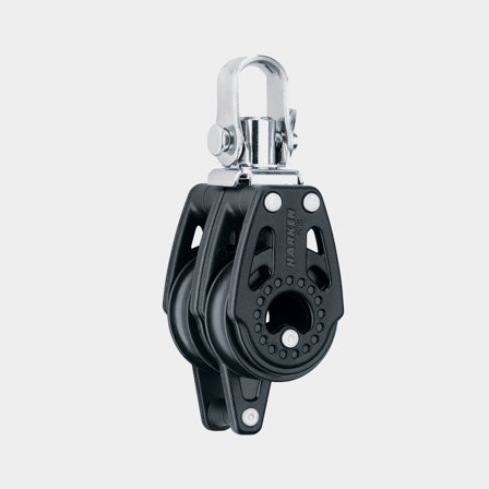 Bloco duplo com manilha Harken Carbo Air 29 mm, giratório, de deslizamento, com olhal, para cabos Ø4 - 8 mm