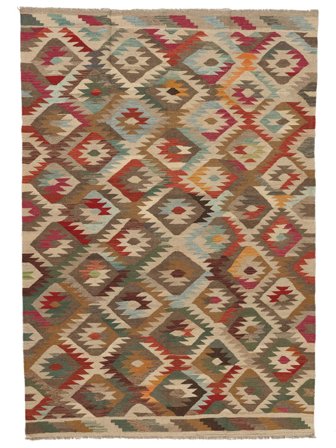 Kelim Ariana Trend Teppich Moderner Braun/Orange (Wolle, Afghanistan)