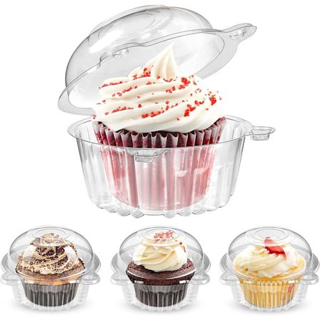 100-pack Cupcake-lådor Cupcake-behållare Individuella, Genomskinliga Plas