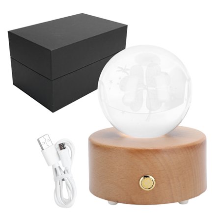 LED Kristallipallo Musiikkilaatikko Bluetooth Syntymäpäivälahja Pöytäkoriste