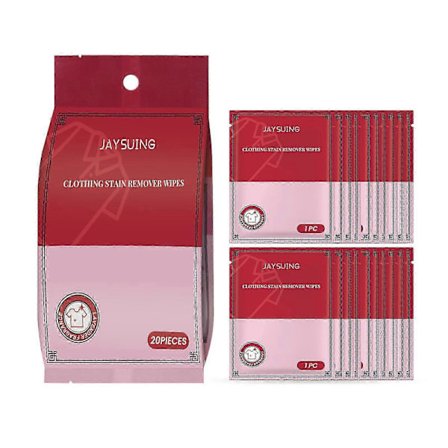 Jaysuing Klær Dekontamineringsservietter Klær Sta Slitasje Dyp Rengjøring Fargebeskyttelse Rengjør Klær Servietter - 20 STK