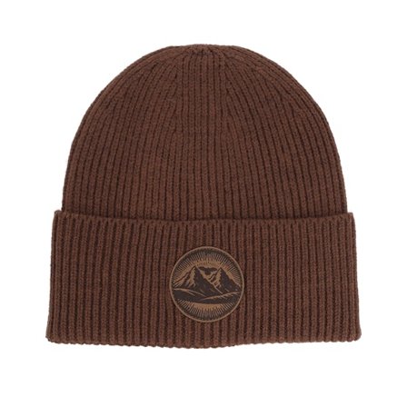 Wild Spirit - Mountain And Eagle Brown Patch Walunt Oversized Beanie Cuff Brown Beanie - @ Hatstore