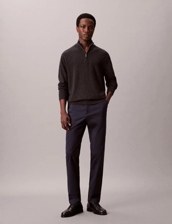 Calvin Klein Slim Sateen Chino Trouser - Navy - 34 x 34