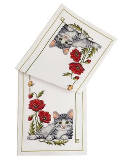 Stickpackung Läufer Katze