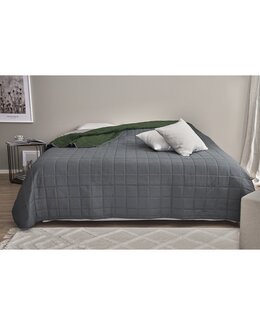 Quiltat Vändbart överkast Grön - 180x260 cm - Linea