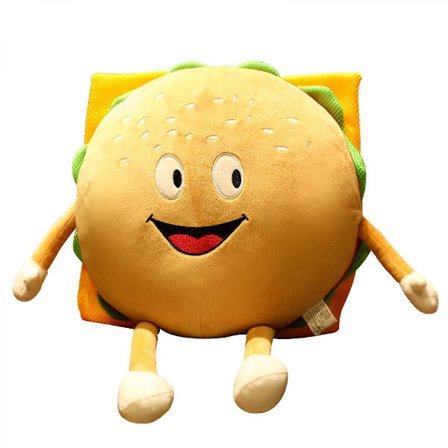 Jättehamburgare Kudde Plysch Kuddar Fluffig Burger Plysch Kuddar Mjuk Fylld Hamburgare Plysch Leksak Stor Plysch Hamburgare Plushie 12"