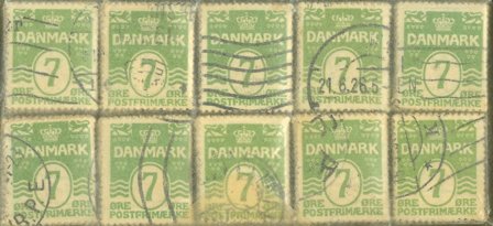 Danmark 1926 - AFA 167 - 10 bundter med hver 100 frimærker - 10 bundter - Stemplet
