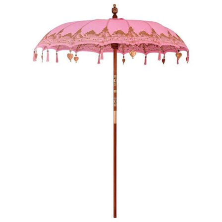 Bali parasoll - vidaXL - Rosa - Ø 180-190 cm - Bomull - Massivt trä - Bambu - 190x190x250 cm - Bali design