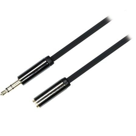 Audio Cable, 3.5mm male to 3.5mm female, 0.5m, black