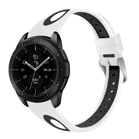 Samsung Galaxy Watch (46mm) fleksibel silikone urrem - Hvidt ydre/Sort inderside