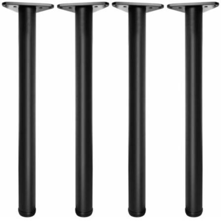 Mustat säädettävät pöydän jalat, 4 set korkeus pöytätuki: 72,5 cm, säädettävä + 2,5 cm