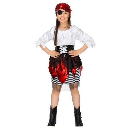 Tectake Maskeraddräkt Flicka Pirat Lilly Blåmarie Black 140 (9-10y)