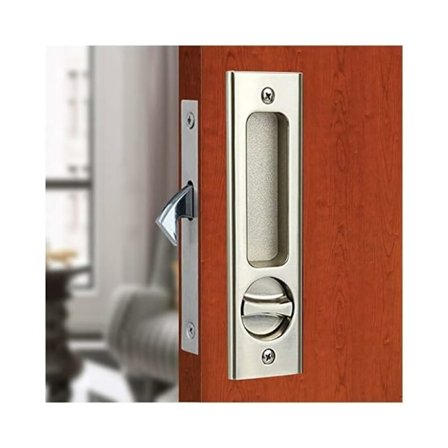 Skydedørs indbygningslås, usynligt forsænket håndtag, indvendig trædørslås, 160 mm, sølv