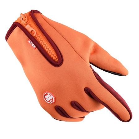 Naiset Miesten Pyöräilyhanskat Koko sormikosketusnäyttö ulkona vetoketju Urheilu Lämmin vuorikiipeily D style orange L