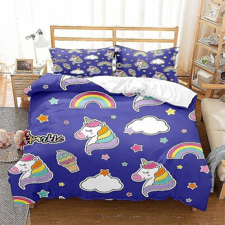 Sarjakuva Yksisarvinen Sarja Kolmiosainen Pussilakanasetti Harjattu Kaksiosainen Setti X