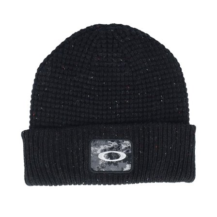 Oakley - Schwarz cuff Mütze - Ellipse Patch Waffle Beanie Blackout Cuff @ Hatstore