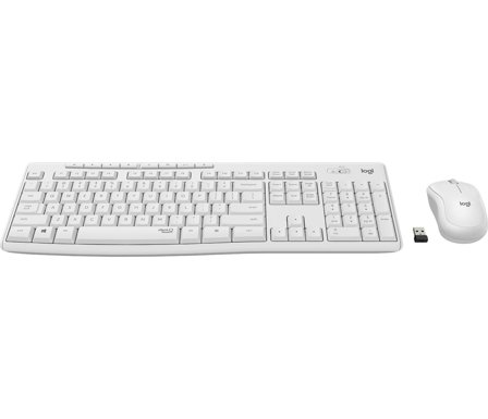 Logitech MK295 Silent - tastatur- og mussett - Ungarsk - gulaktig hvit Inn-enhet