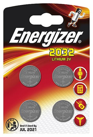 ENERGIZER BATTERI CR2032 LITHIUM 3V 4PK