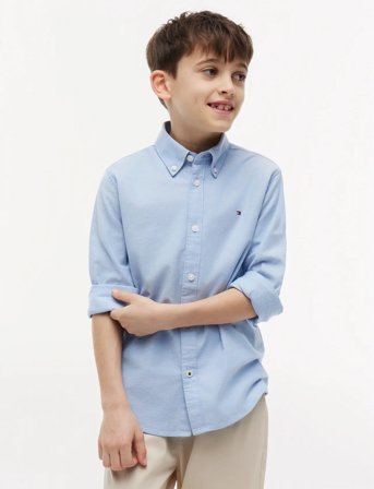 Tommy Hilfiger Boys Stretch Oxford Shirt L/S - Blue - 74