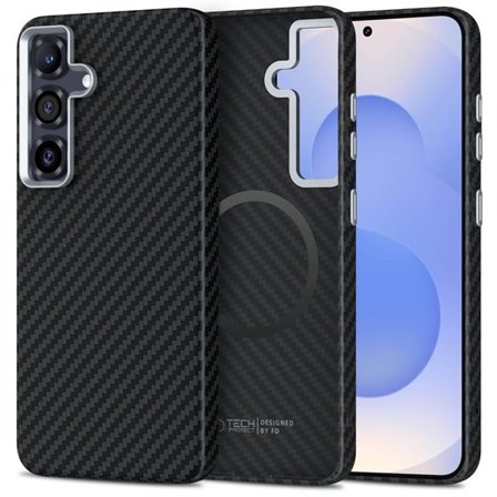 Tech-Protect Ion Carbon MagSafe-etui til Samsung Galaxy S25 - Sort