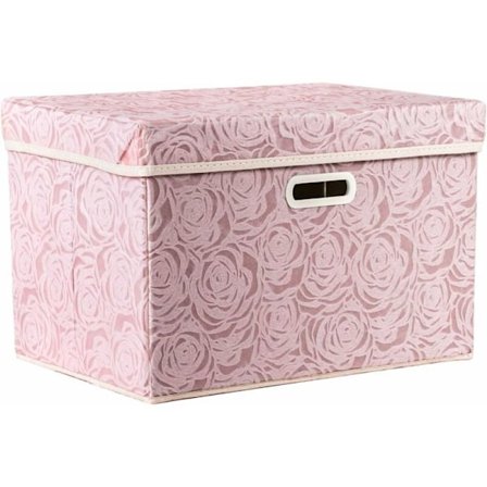 Store Beholder Sammenklappelige Opbevaringskasser med låg [1 pakke] Dekorativ Stof Opbevaringsboks Cube Organizer, Pink 45 x 30 x 30 cm