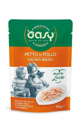 Oasy Wet Cat More Love Petto di Pollo Cibo Umido Per Gatti