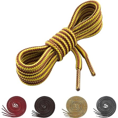 Runde støvelsnører [2 par] Robuste og slitesterke støvelsnører, diameter