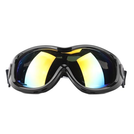 UV-beskyttende briller for kjæledyr i PVC og PC, justerbare, sterk støtbestandighet, solbriller for hund og katt, svart