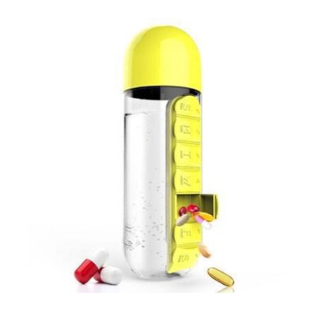 Vattenkopp Pill Box Sju dagars Pill Box 7 Grid Bärbar vattenflaska Pill Box Cup