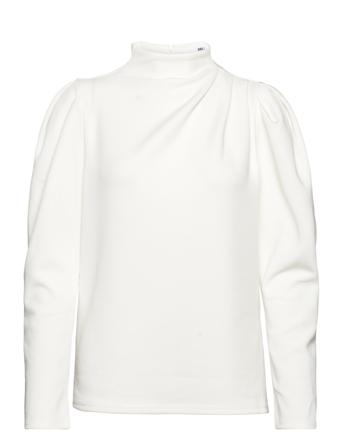 Slffenja Ls T-Neck Top B Bluse Langermet Hvit Selected Femme*Betinget Tilbud