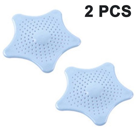 2pcs Silicone Drain Hair Catcher Kitchen Sink Strainer Bathroom Shower Sink Stopper Drai