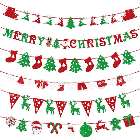 Hyvää Joulua Banneri, Joulu Banneri, Joululomajuhlien Koristeet, Joulukoristeet Kotiin Toimistoon Juhliin Takkaan Markkinoille - 6 kpl