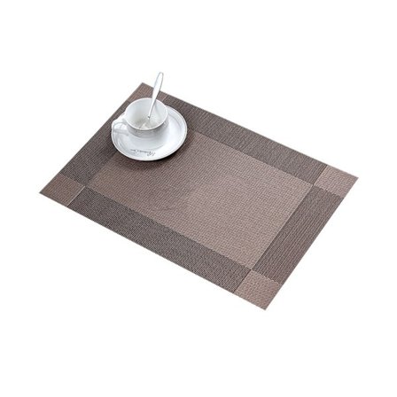Rektangel PVC Värmebeständig halkfri bordstablett Bordsmatta Kopp Tallrik Pad Dekor-Kaffe unikt värde