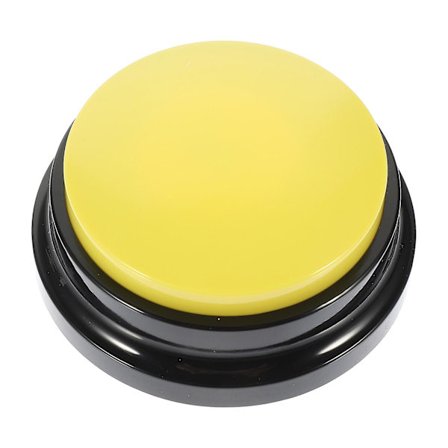 Hauskan koiran summeri -nappi, interaktiivinen puhuva nappi, koiratarvikkeet (8,5 x 8,5 cm, keltainen)