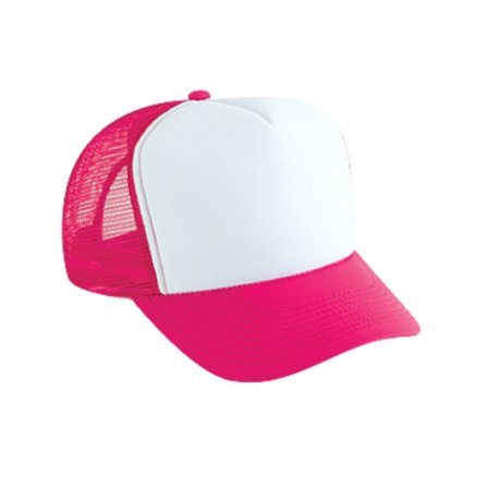 Hvit og rosa trucker cap