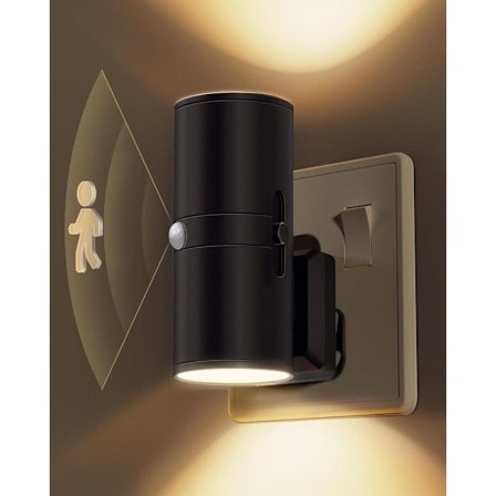 Bevegelsessensor Nattlys Plugg inn, 1 pakke, Bevegelsesaktivert Nattlys, 0-100LM Dimbar, 3000K Varmhvit, Bevegelsessensor Lys Innendørs for Baderom