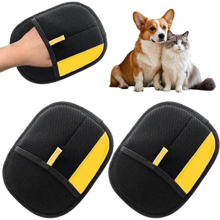 2-pak kæledyrshårfjernerhandsker - dobbeltsidet, genanvendelige fnug- og pelsrensningshandsker