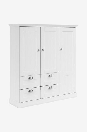 Loft24 - Motala Garderob med 3 dörrar och 2 lådor - Vit - Garderober - Från Homeroom