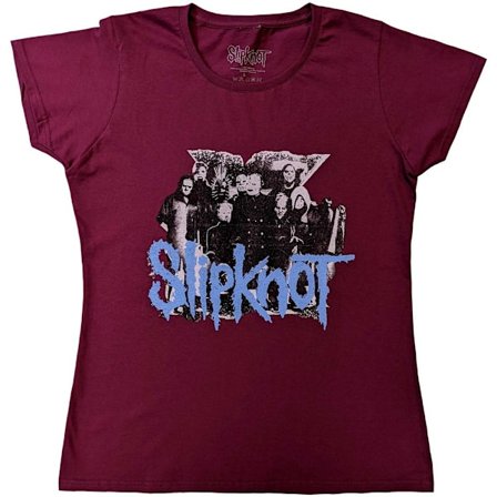 Slipknot Dam/Dam T-shirt i bomull med get, XXL, vinröd